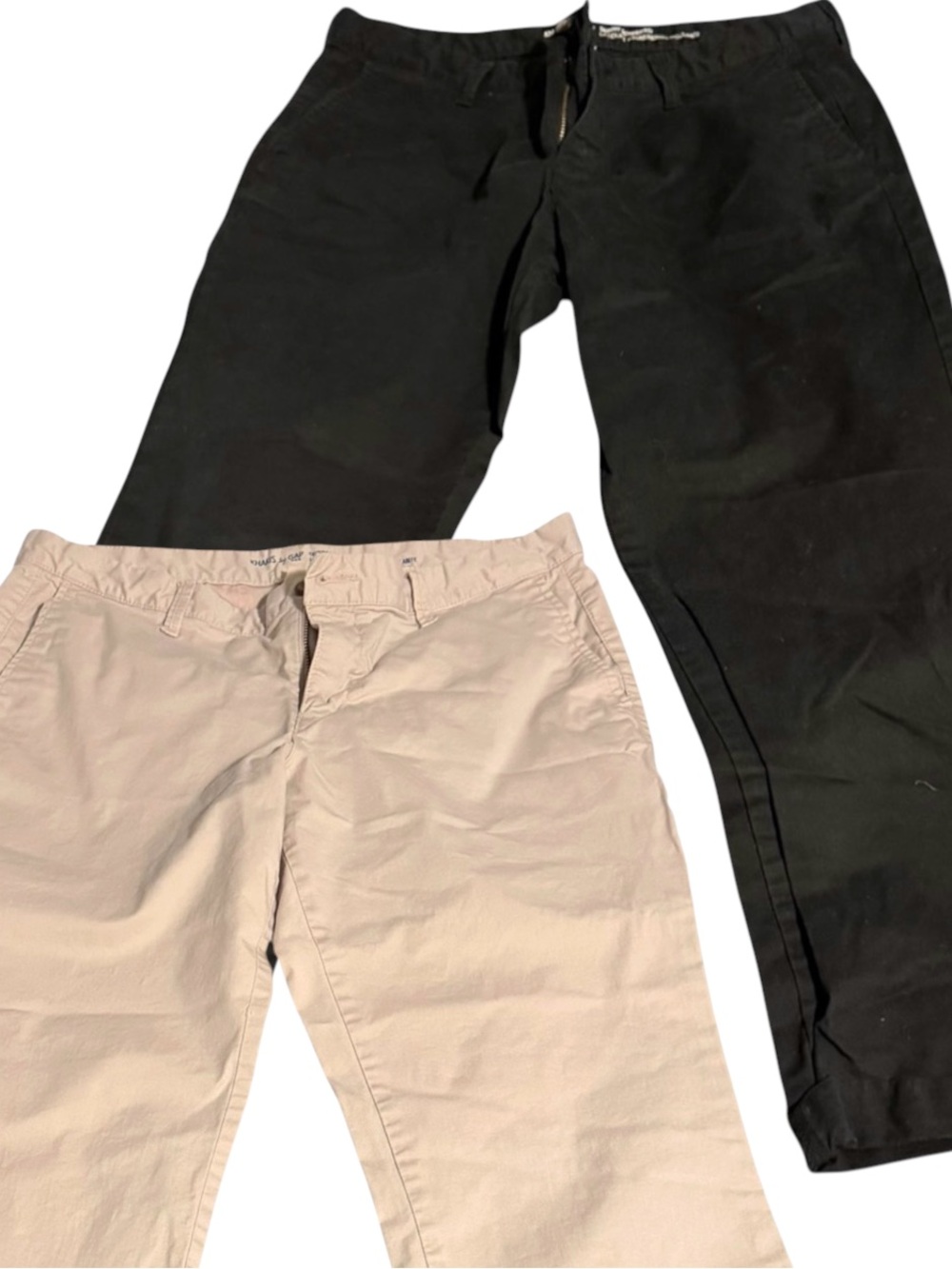 GAP ~ 2 Pairs of Gap Canvas Slacks (One Black & One Light Khaki) Casual Chinos